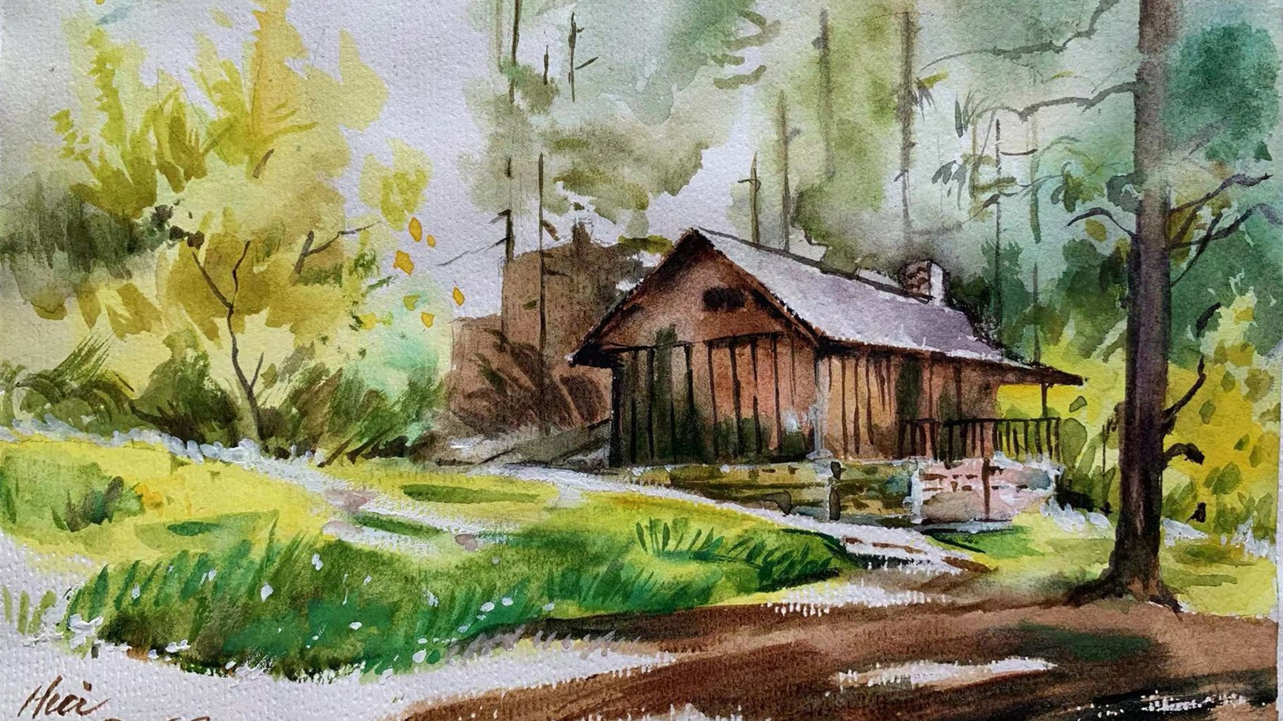 水墨世界 春之圓舞一一美卉子水彩風(fēng)景畫小輯