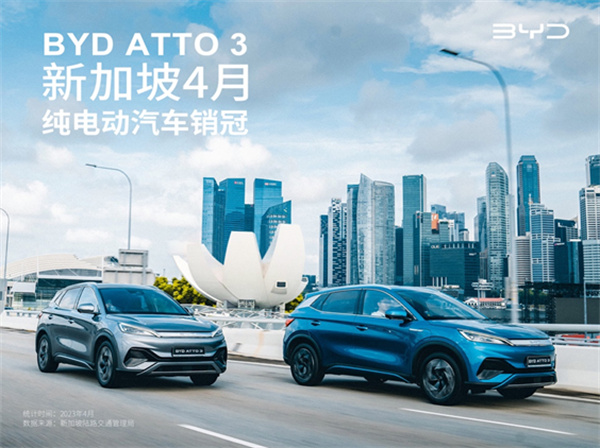 比亞迪榮獲4月新加坡純電銷(xiāo)冠