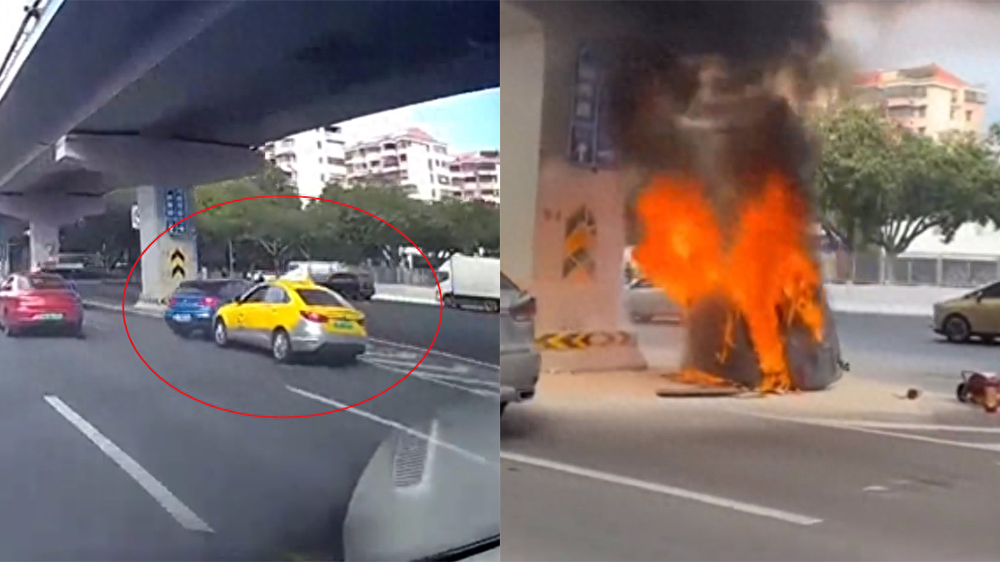 廣州寶馬車撞橋墩側(cè)翻自燃司機(jī)死亡 警方通報(bào)：暫未發(fā)現(xiàn)開(kāi)「鬥氣車」證據(jù)