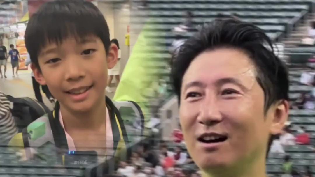 有片｜洪天明八年後再戰(zhàn)球場(chǎng) 父子檔現(xiàn)身打氣