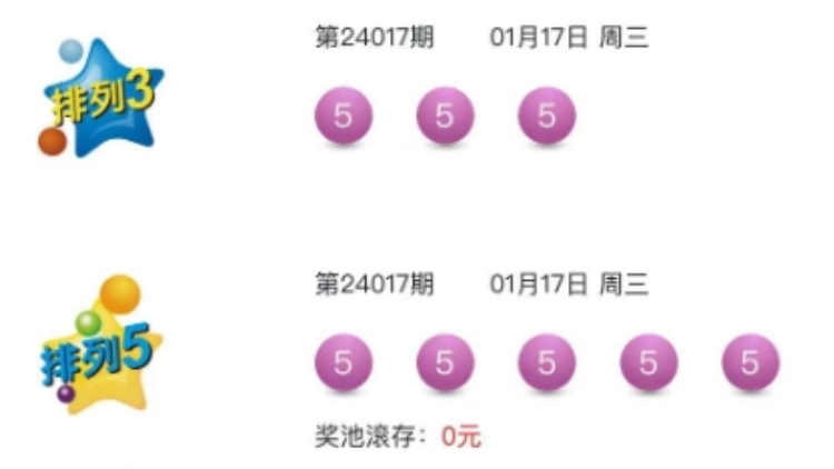 彩票號(hào)碼開出5個(gè)5 中國體彩：符合規(guī)則且此前出現(xiàn)過