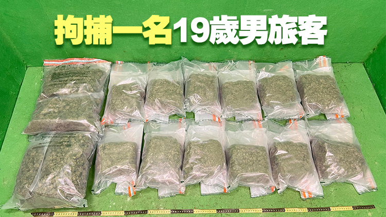 海關(guān)機(jī)場檢獲8.2公斤懷疑大麻花 市值約170萬元