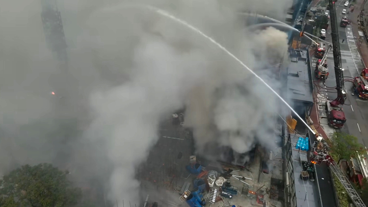 追蹤報(bào)道｜洪水橋地盤(pán)火警升為4級(jí) 暫無(wú)傷亡報(bào)告