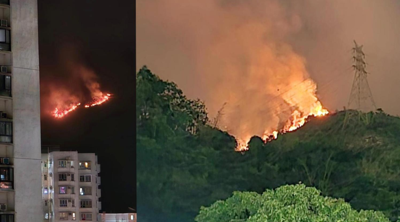屯門山火燃燒約8小時！14日凌晨撲滅