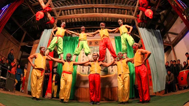 皖歙縣三陽鎮(zhèn)：續(xù)力非遺活態(tài)傳承 「疊羅漢」綻放時代之美