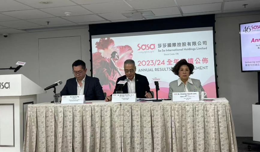 莎莎去年盈利升2.8倍 惟今季營業(yè)額跌9.5%
