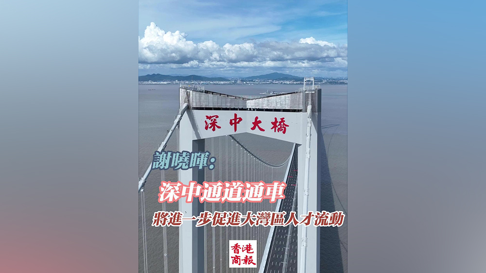 有片｜謝曉暉：深中通道通車後將進(jìn)一步促進(jìn)大灣區(qū)人才流動