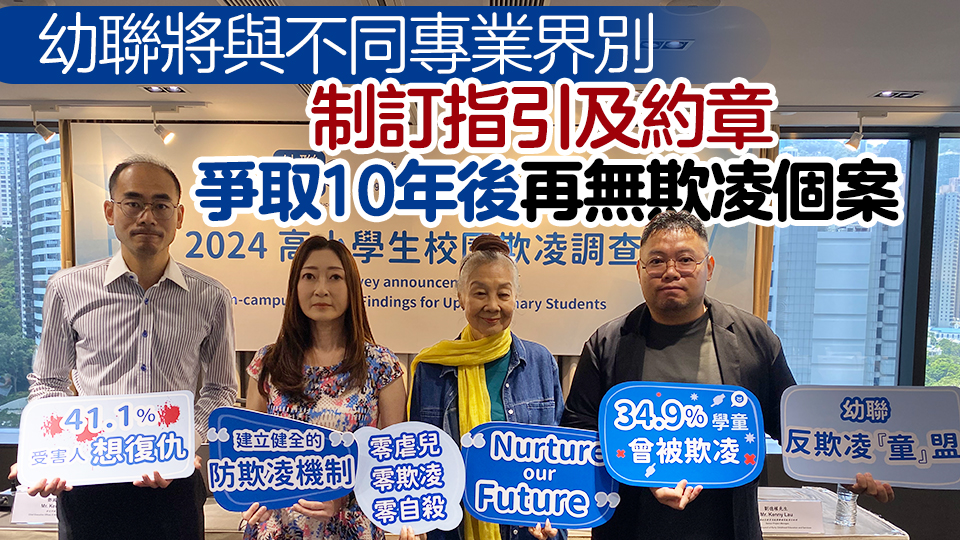 幼聯(lián)調(diào)查指逾三成受訪高小學童曾被欺凌