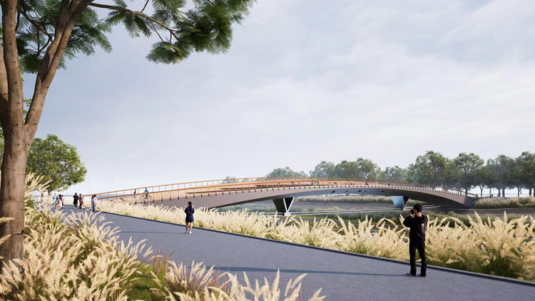 前海環(huán)灣慢行貫通！雙界河河口段人行景觀橋國慶迎客