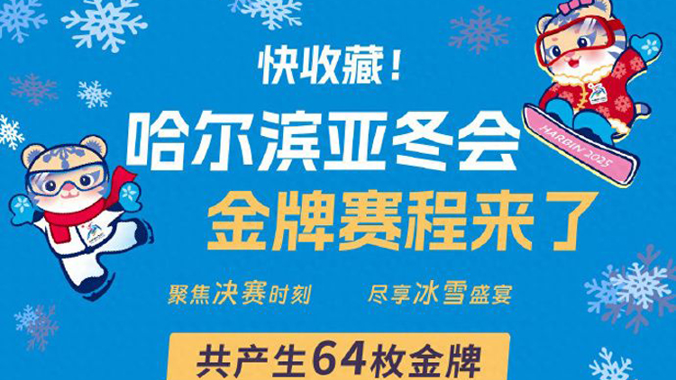 哈爾濱亞冬會金牌賽程來了！一鍵收藏轉(zhuǎn)發(fā)