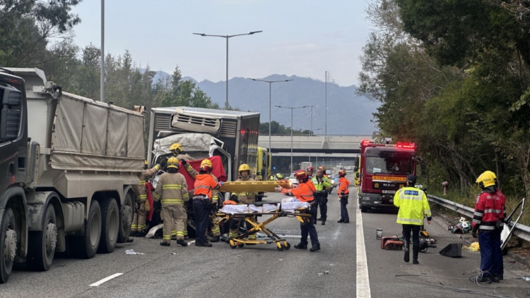 追蹤報(bào)道｜元朗公路7車(chē)相撞事故 輕型貨車(chē)司機(jī)送院不治
