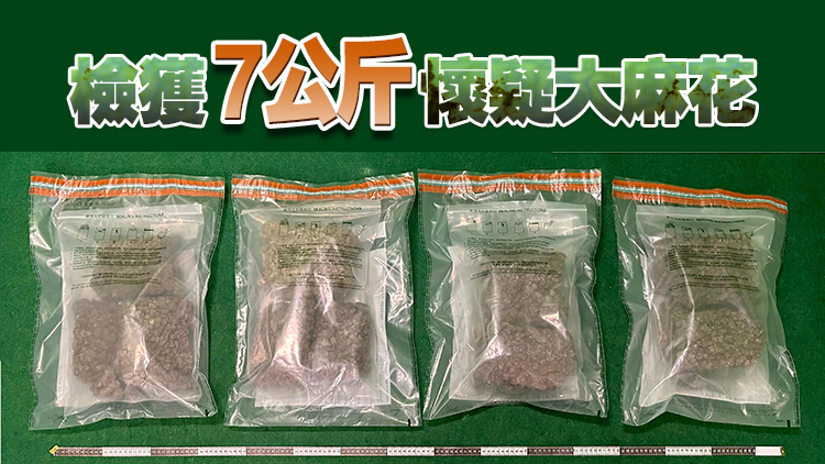 海關(guān)機場檢值150萬元懷疑大麻花 拘捕從曼谷抵港男旅客