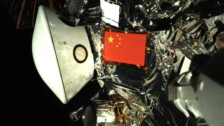 五星紅旗與地球同框 國家航天局發(fā)布天問二號最新影像