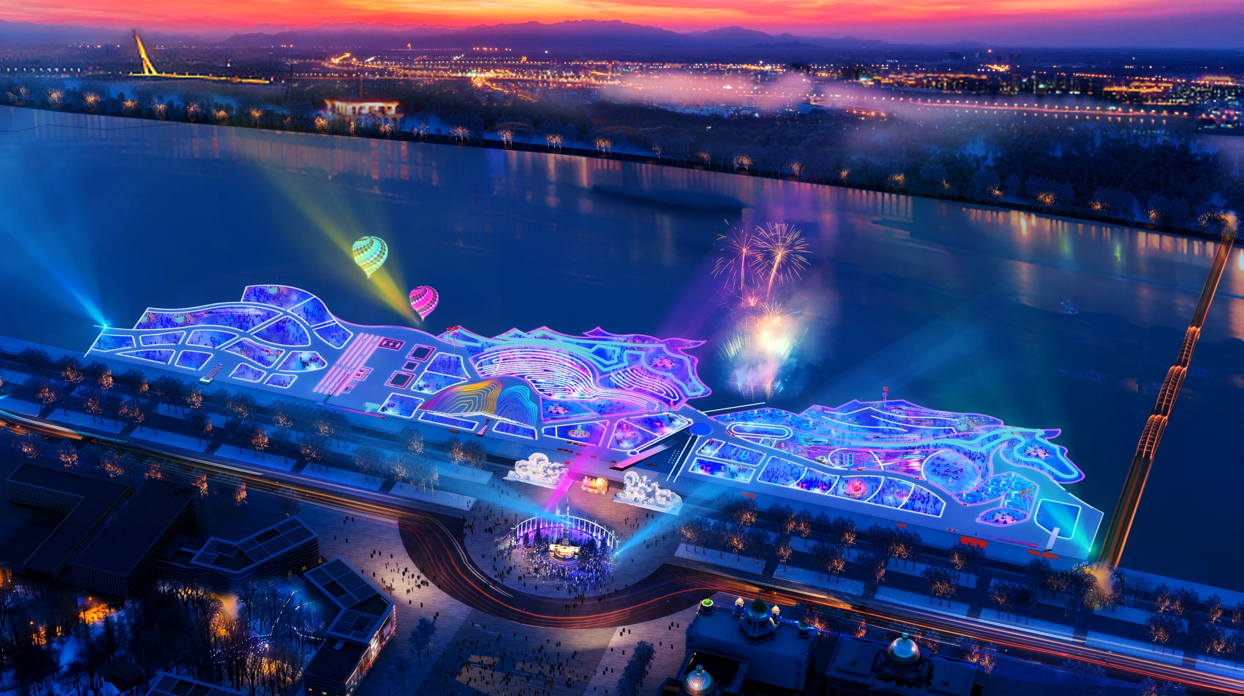 第八屆哈爾濱松花江冰雪嘉年華建設(shè)工作如火如荼