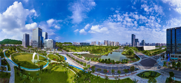 圖3、廣州南沙粵港澳全面合作示範(fàn)區(qū)建設(shè)邁出堅(jiān)實(shí)步伐，參與大灣區(qū)建設(shè)取得階段性顯著成效。圖為蕉門河中心區(qū)。.jpg