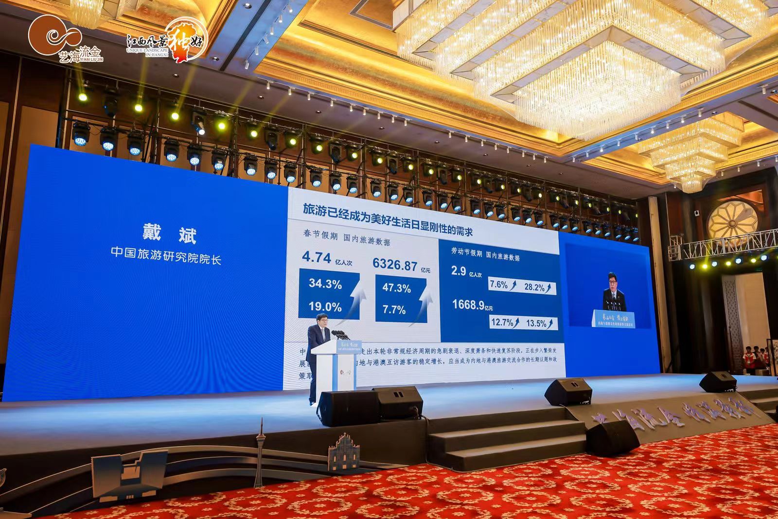 圖三 中國(guó)旅遊研究院院長(zhǎng)戴斌作《內(nèi)地?cái)y手港澳，推動(dòng)旅遊交流行穩(wěn)致遠(yuǎn)》主旨演講.jpg