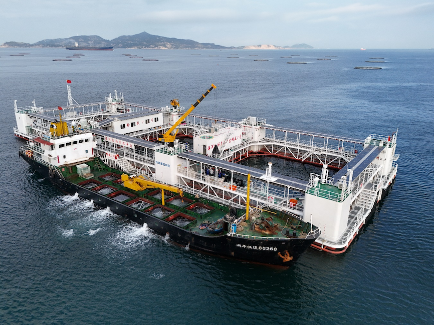 圖2  “格盛1號(hào)”起捕收魚.png